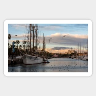 Port Vell Sunset in Barcelona Sticker